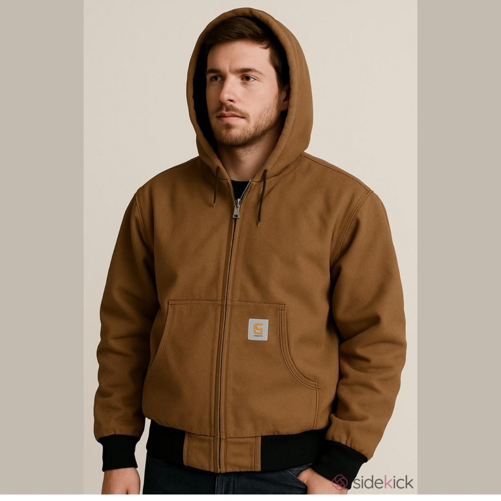 Carhartt Poly Insulated Work Jacket Black/Camel, Size XL